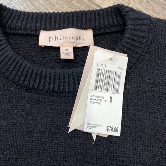 Philosophy Basic Black Sweater size Medium (NWT) - Picture 5 of 5